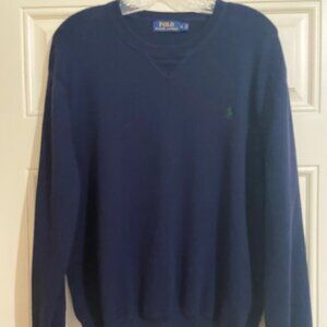 Polo Ralph Lauren Navy Sweater with Green Pony Men's Large